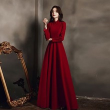 秋冬季新中式敬酒高级新款新娘显瘦结婚回门订婚礼服旗袍连衣裙女