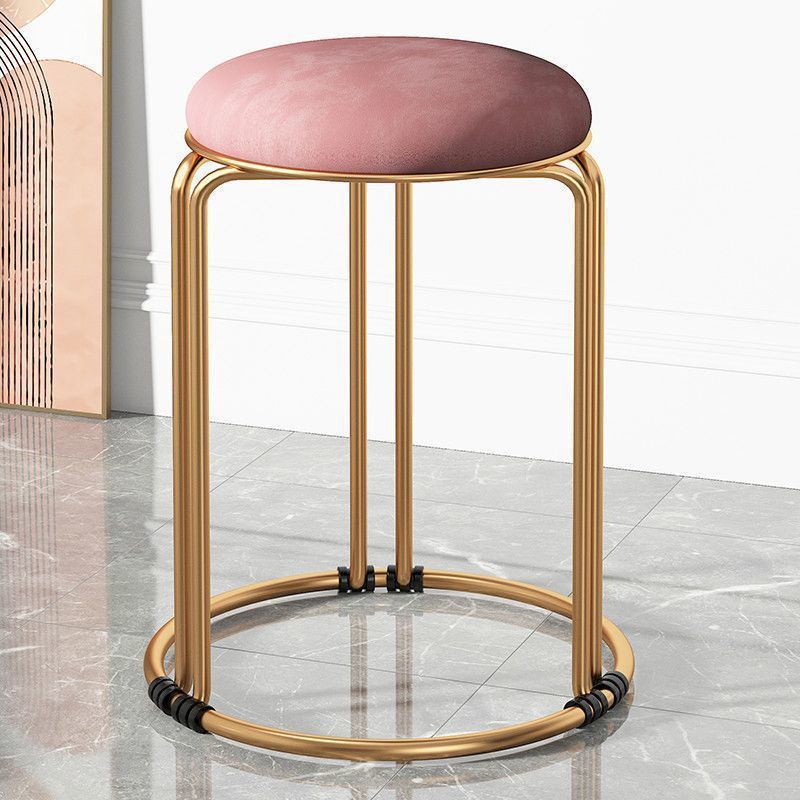 [굵은 6열 솔리드 스틸바-골드다리] 핑크-벨벳