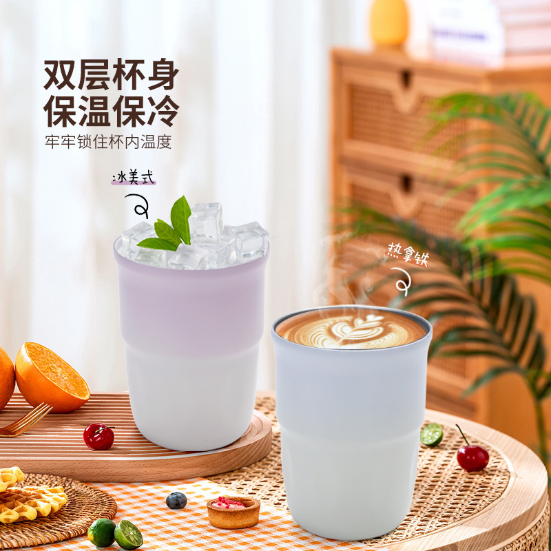316ステンレス保温カップコーヒーカップ大容量かわいいシンプルな学生携帯オフィスでストローコップを飲む|undefined