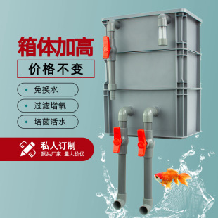 Turnover Box Filter Box Fish Tank Fish Pond Filter Box Trickle Box Oxygenation Filtration Equipment Water Purification Water Circulation Filter