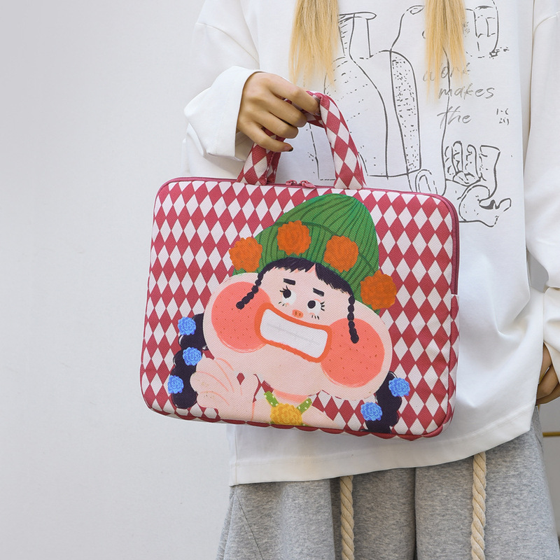Computer Bag, Tablet Laptop Bag, iPad Handbag, Thickened Anti-Fall Bag, Inner Bag, New Cartoon Cute Bag