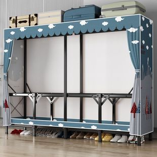 No-Installation Folding Simple Fabric Wardrobe for Home Bedroom Rental Room, Sturdy and Durable Storage Cabinet, Thickened and Reinforced