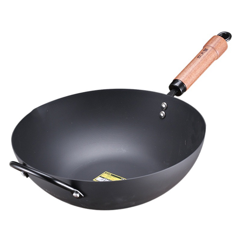 Cocina rey hierro wok hogar wok no recubierto estufa de gas plana Cocina de Inducción especial hierro Polo olla de hierro