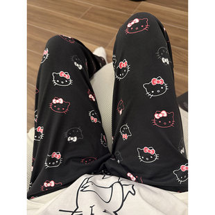 Cartoon comfortable cute summer trousers for leisure, loose fit