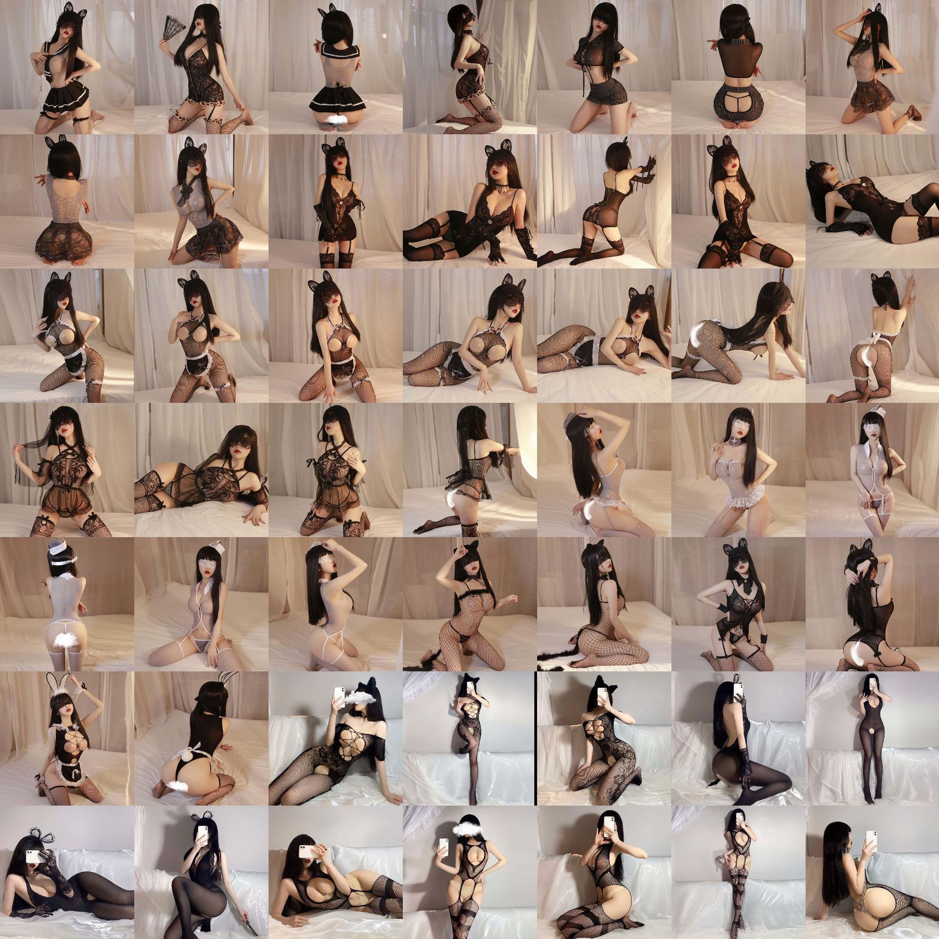 Malla Entera Transparente Sin Entrepierna de Nylon para Mujer
