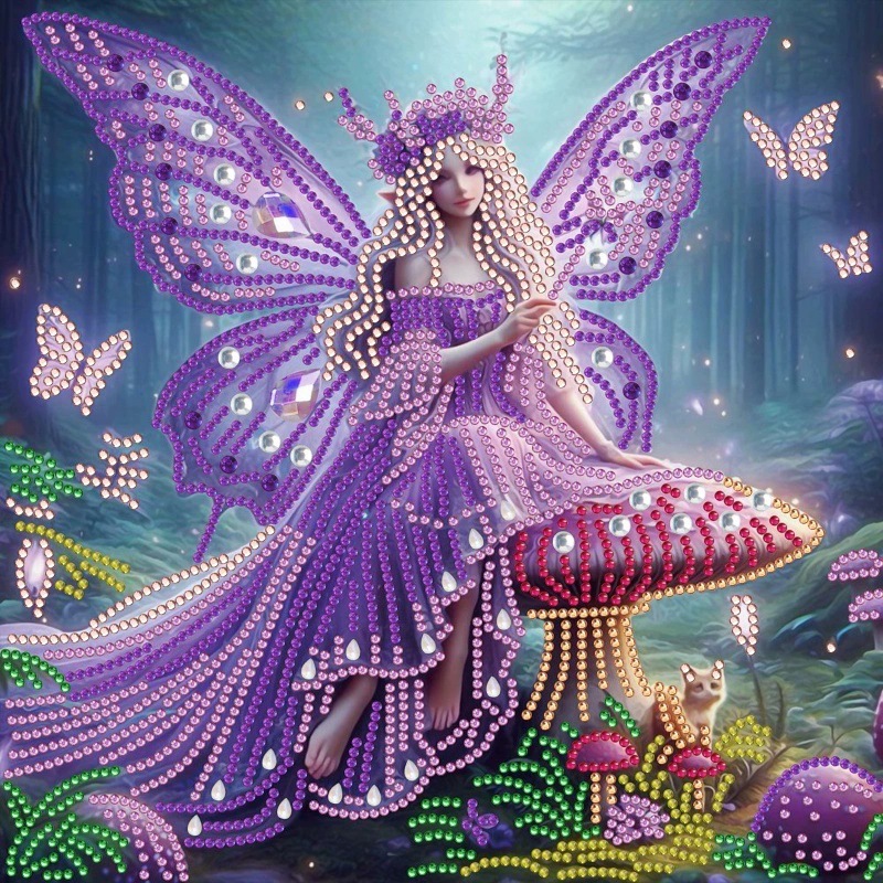 Pintura de Diamantes 5D con Forma Irregular de Princesa de Fantasía, Pintura de Diamantes DIY, Pintura de Diamantes con Puntos de Cristal, 30×30