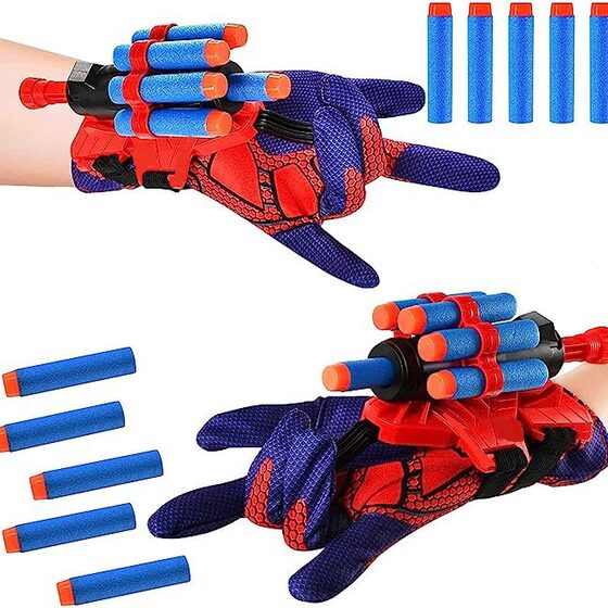 Cross-border Spider Launcher Toy Man Sucker Wrist Gloves Spider Spitting Launcher Soft Bomb Children's Toys for Men