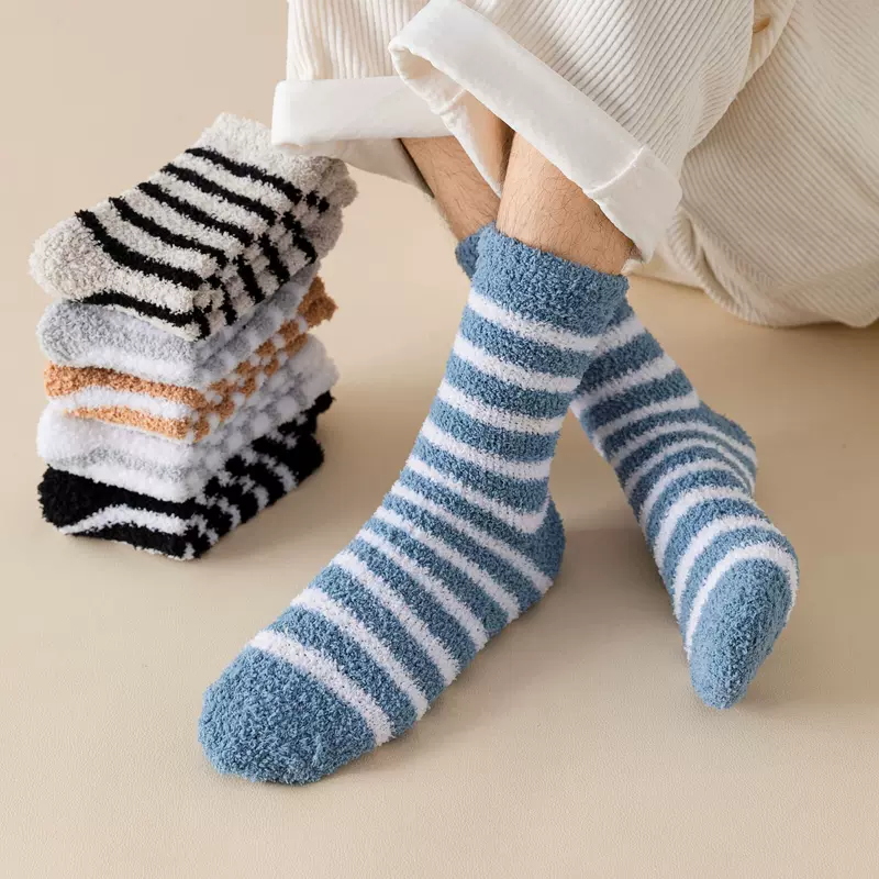 Fleece velvet coral classic socks, increased thickness