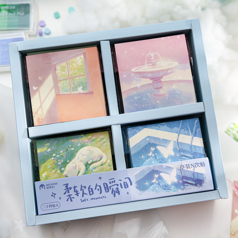 Papel Sr. ins viento tres disfrutar del paquete N veces pegatinas suaves instantáneas estudiantes coreanos de la oficina de notas notas Post-it notes