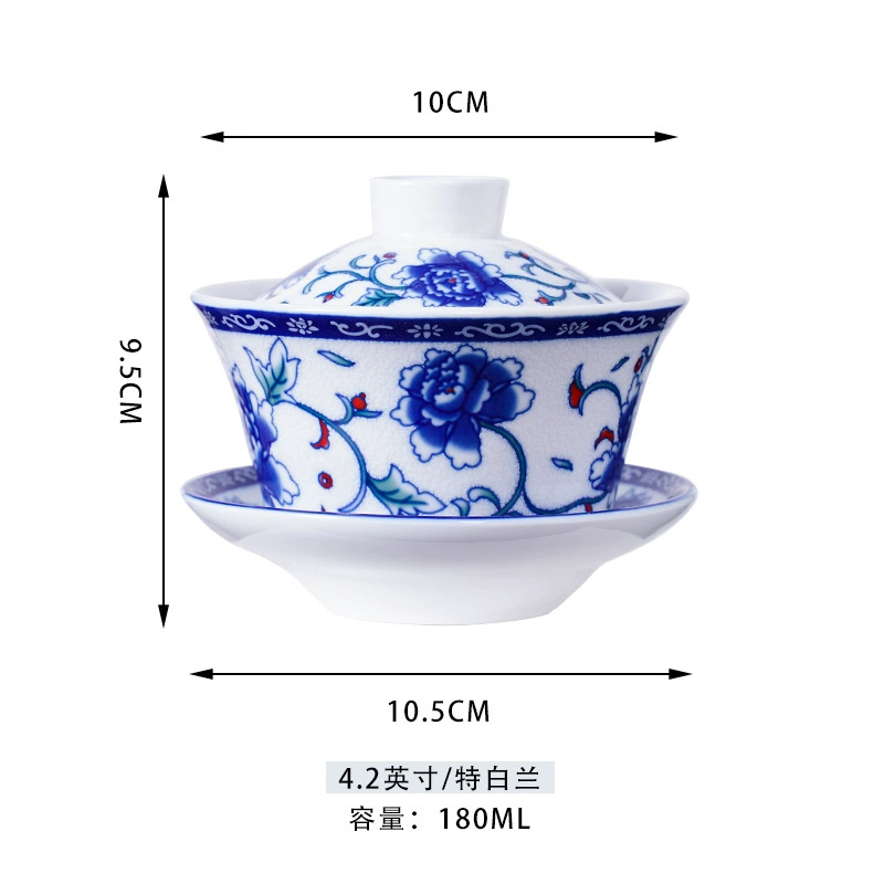 Ceramic чайный набор белый как снег, большой синим и белым чайная чашка