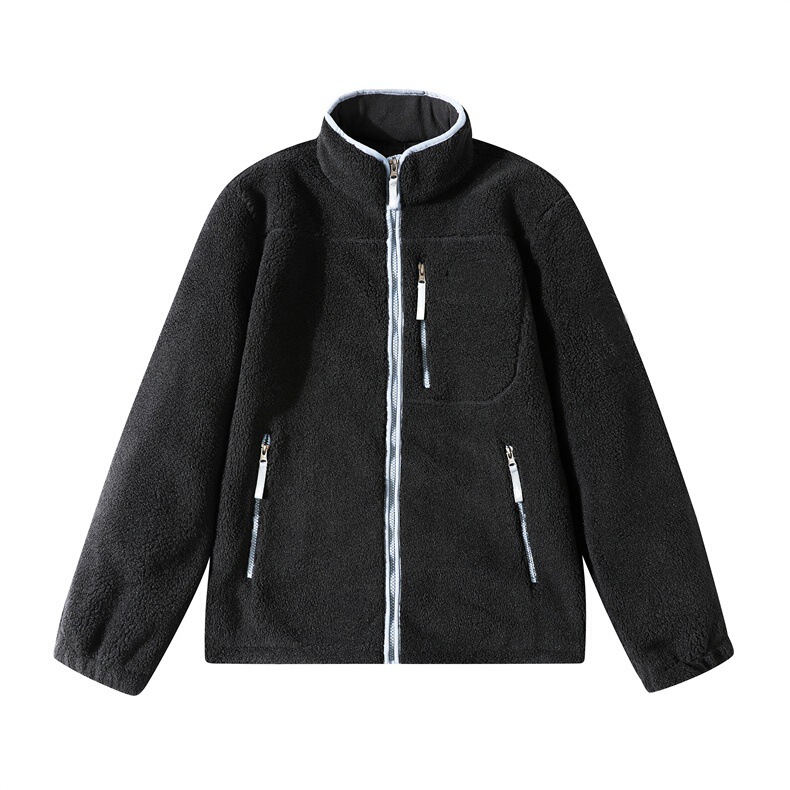 New Autumn and Winter Velvet Sports and Leisure Fleece Jacket, Warm and Thickeneded Couple's Lamb Velvet Jacket, Suitable for North Facade Embroidery New Autumn and Winter Velvet Sports and Leisure Fleece Jacket, Warm and Thickeneded Couple's Lamb Velvet Jacket, Suitable for North Facade Embroidery
