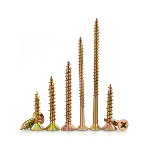 Factory direct sales hardened color zinc fiber wallboard board nailing wood screws M3-M6 countersunk head woodworking screws self-tapping screws