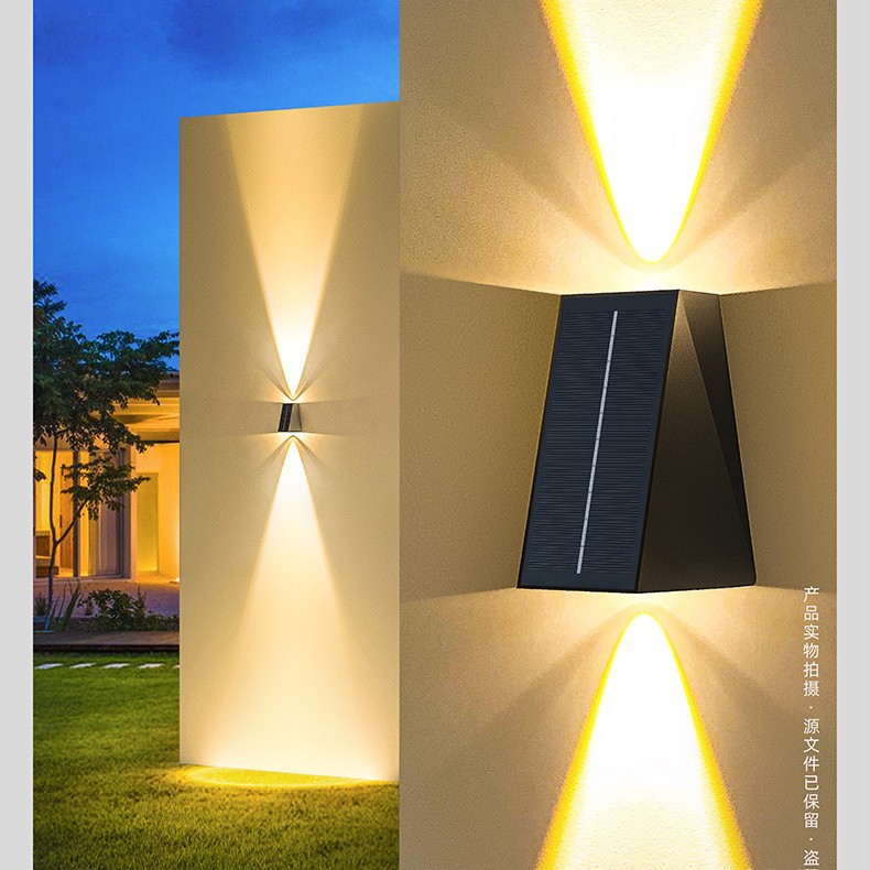 새로운 태양 벽 세탁기 램프 국경 빌라 야외 안뜰 벽 분위기 램프 위아래로 빛나는 방수 벽 램프
