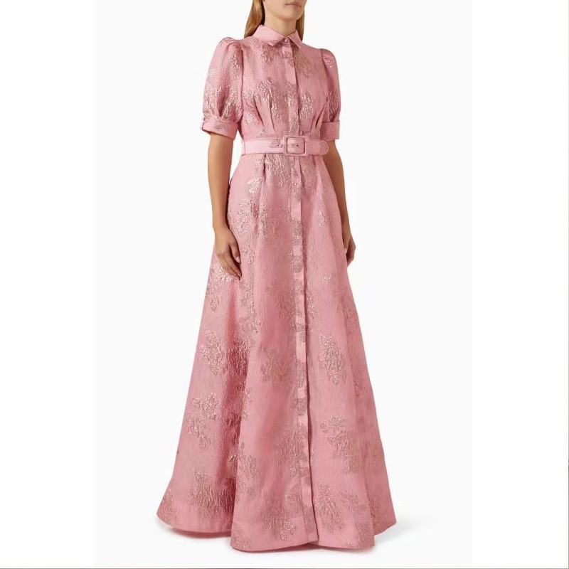 Vestido elegante francés europeo y americano transfronterizo 2025 estilo de verano estación independiente nuevo producto temperamento retro moda falda larga delgada