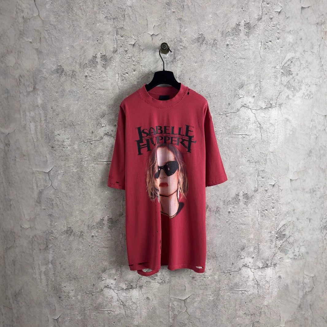 Правильная версия высококачественной новой художественной работы B Family 25SS с прямой печатью, свободная футболка с короткими рукавами для мужчин и женщин 2