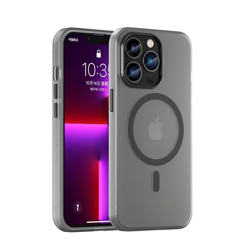 Apunción magnética de color fluorescente simple para iphone16ProMax funda para teléfono móvil 13 sensación de piel 14 Apple 15 hombres y mujeres 16