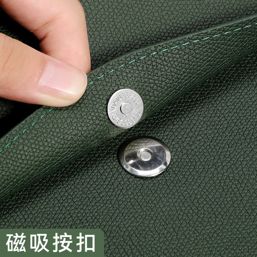 Cross-border exclusive supply leather document bag A4 paper file folder briefcase business document bag receipt storage bag