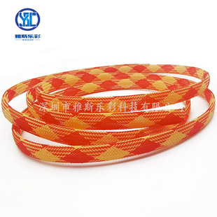 Wholesale color braided mesh tube PET telescopic sleeve snakeskin mesh pattern sleeve wire harness finishing sleeve
