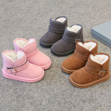 雪地靴童鞋儿童女童短靴冬季男童防滑靴子宝宝加绒加厚棉鞋速卖通