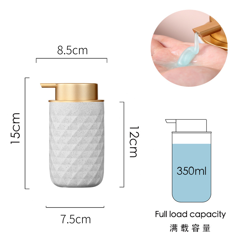 Botella de jabón de desinfectante de manos de cerámica nórdica ins viento prensado envasado baño baño gel de baño Amazon temu