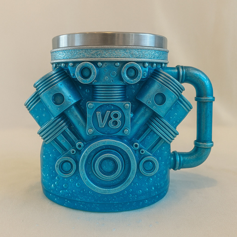 バブルブルー新製品 V8EnginesStainlessSteelCup 機械式エンジンエンジンマグ|undefined