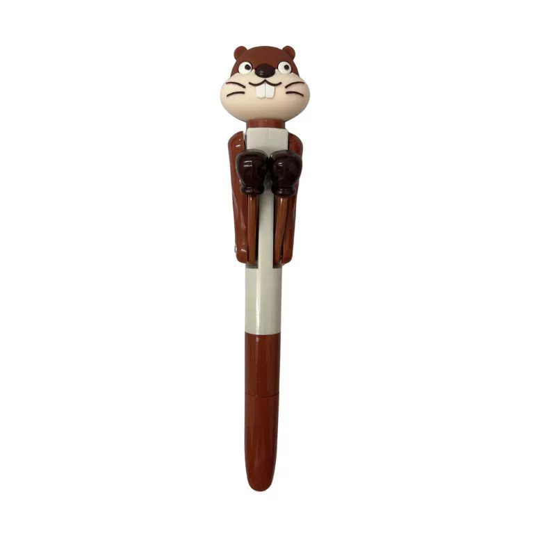 Boxing cute creative cartoon interactive ballpoint pen PVC with animals, 8 colors, Birthday gift