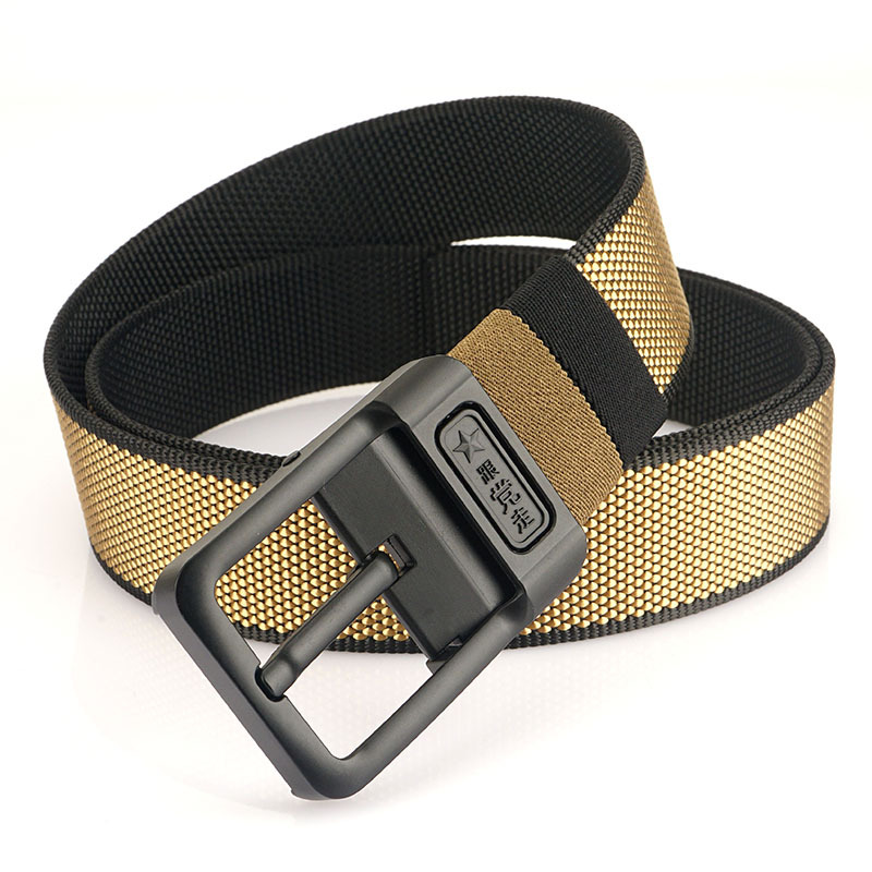 [Doble cara de doble uso] nueva hebilla giratoria cinturón de nylon de dos colores para jóvenes y de mediana edad casual cinturón de pantalones de lona de todos los partidos