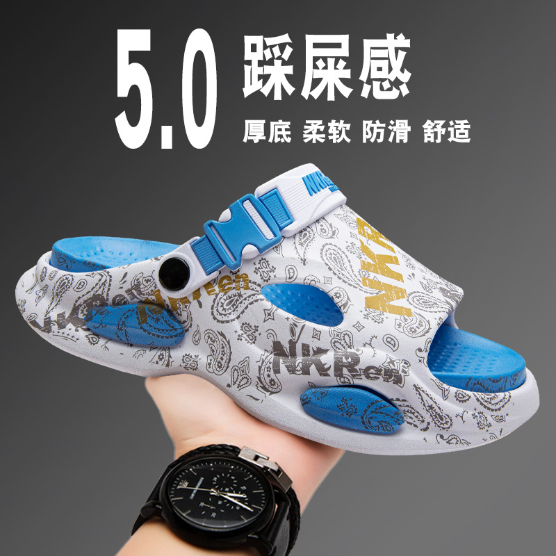 Zapatillas de verano para hombres, sandalias de playa de doble uso para conducir, sandalias de playa de gran tamaño antideslizantes para hombres, sandalias de playa de gran tamaño 46