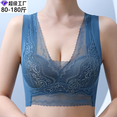 New beautiful back lace chest-wrapped vest with fixed cup, anti-exposure, auxiliary breast collection, traceless large size sleep bra