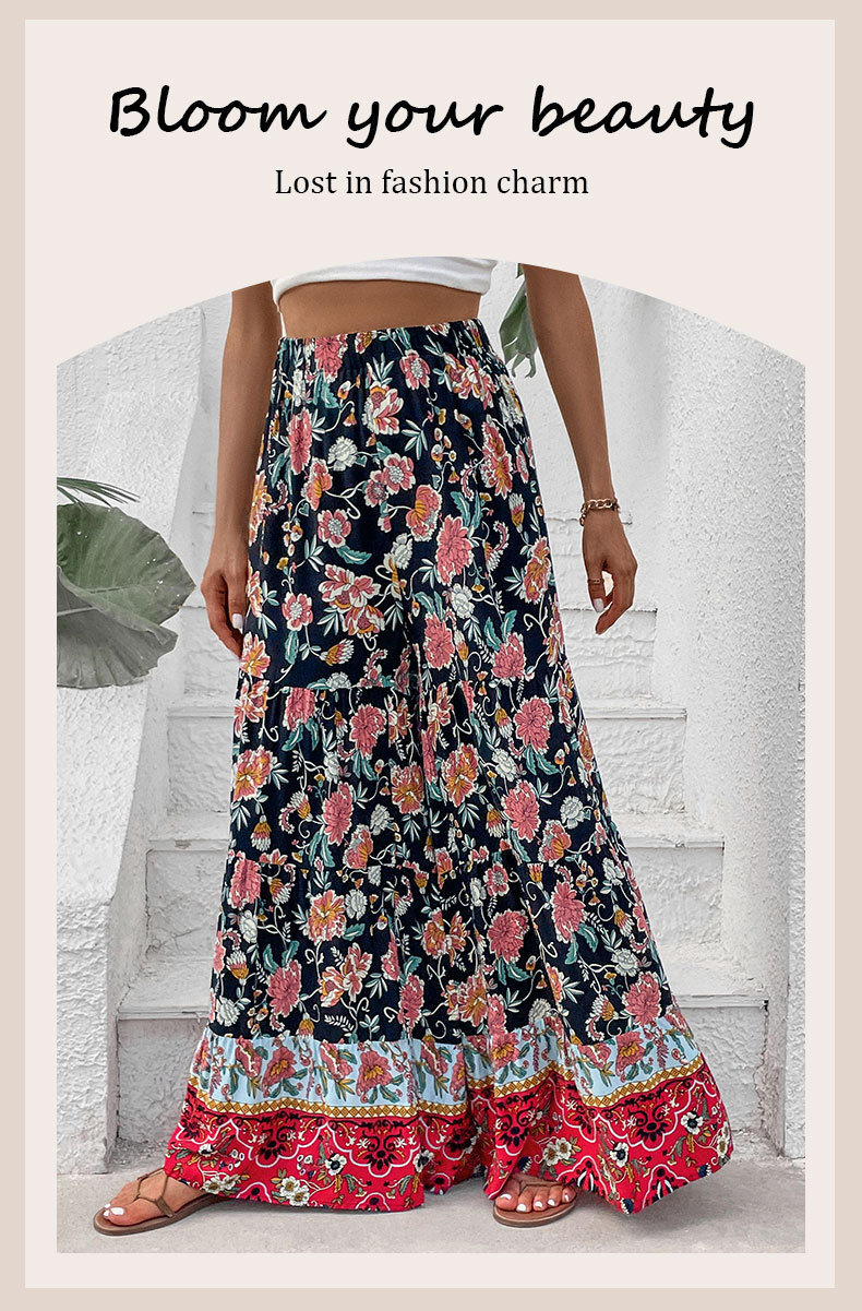 Printed Large Flare Wide Leg Pants_voghion.com
