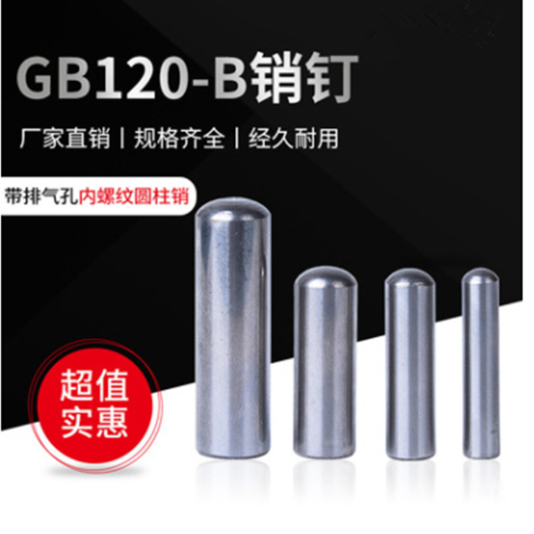 SUJ2(高碳铬轴承钢)圆柱销 GB120B 通气平面定位销带内螺纹M20
