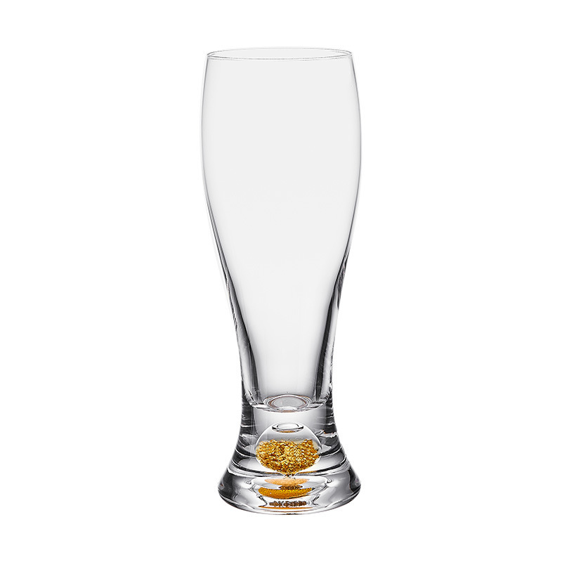 Taza de vidrio de cristal de hoja de oro de alta calidad Taza de cerveza artesanal Taza de cerveza de gran capacidad Taza de jugo para el hogar Taza de bebida