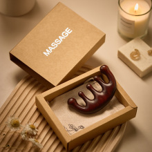 金丝檀木头部按摩梳礼盒套装美容院养生按摩开业活动促销小礼品