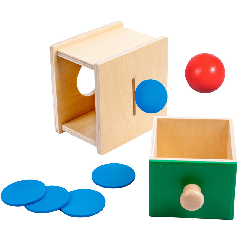 Jardín de los niños de madera dos-en-uno Caja de Inteligencia pitching caja de monedas Montessori Infante de Inteligencia de desarrollo de juguetes ayudas didácticas