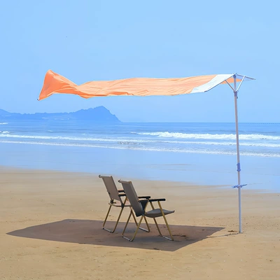 Wind-Powered Seaside Canopy, No-Build Avtomobil yan çətirləri - orange-red-240240cm