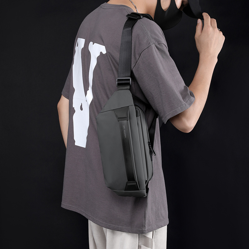 WEPOWER nuevo transfronterizo de Los Hombres bolsa de mensajero funcional pecho bolso de hombro de moda casual bolsa de mensajero ligero