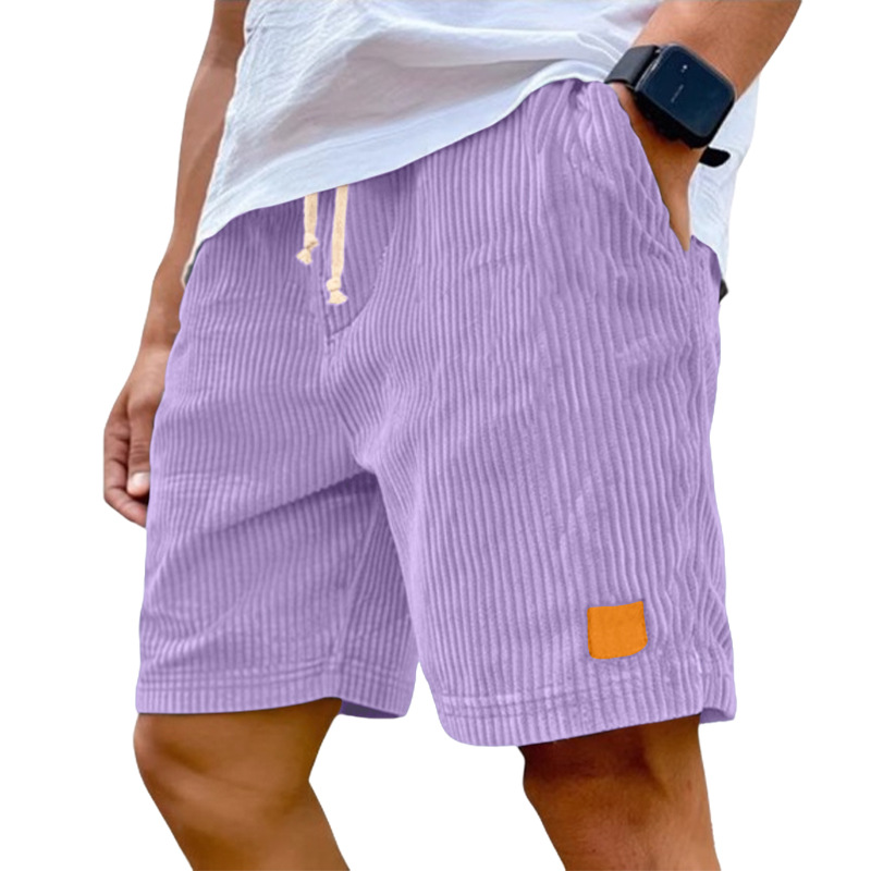Europa y los Estados Unidos transfronterizos Amazon nuevo hombre retro bordado lámpara de cuero velcro cordón de moda pantalones cortos casuales estadounidenses