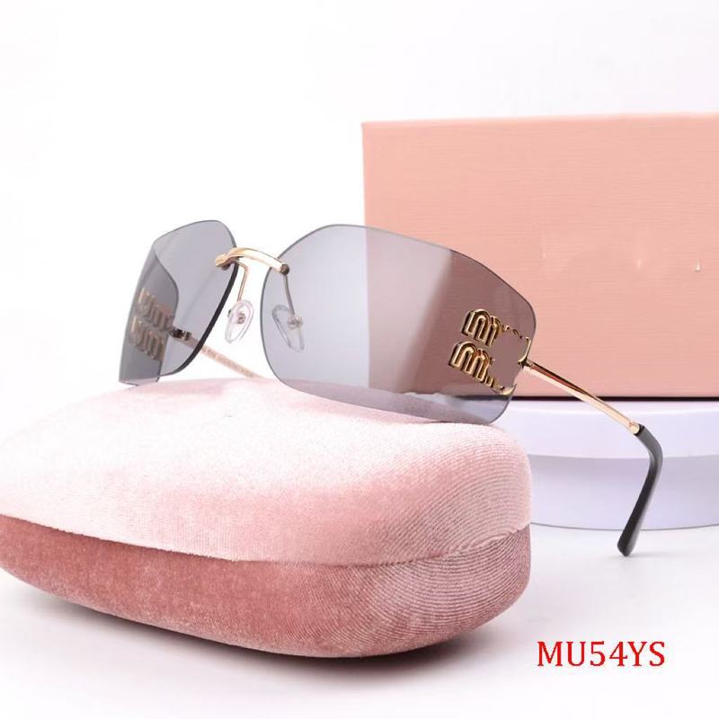 2014 ハイバージョン小紅書同じスタイルの女性用サングラス抗 UV ミュウミュウ新しいリムレスサングラス mu54y|undefined