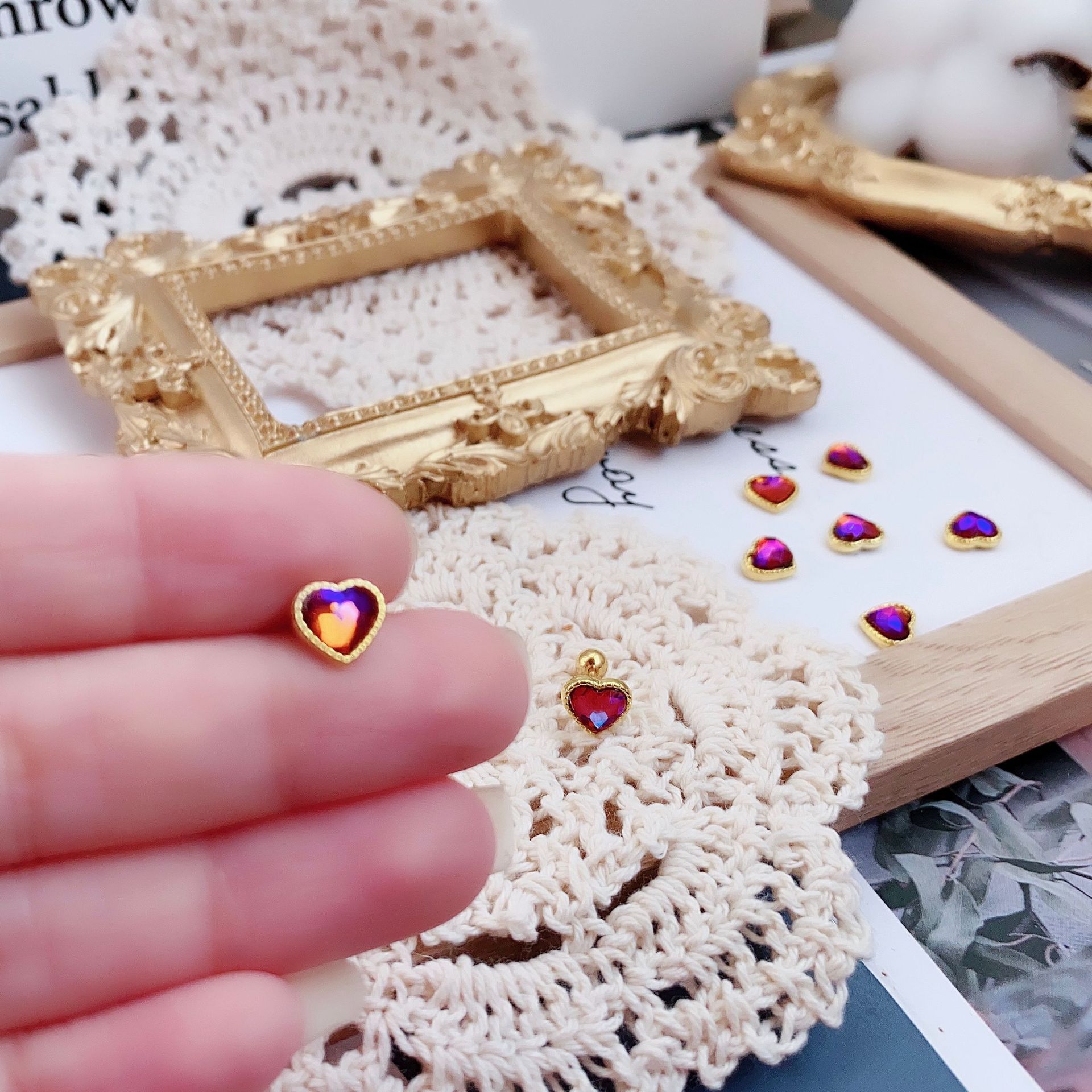 Heart Shape Pattern Women'S Gender Sweet Heart Shape Titanium Steel Ear Studs 1 Piece