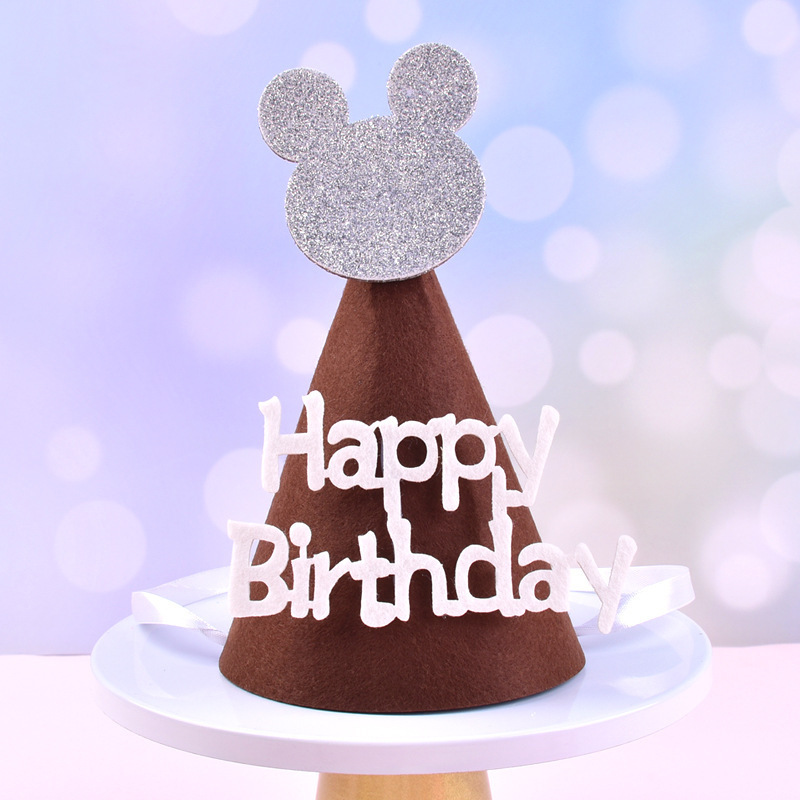 韓国インスタイルクリエイティブ diy 誕生日帽子赤ちゃん 1 歳の装飾不織布パーティー誕生日帽子フェルト帽子|undefined