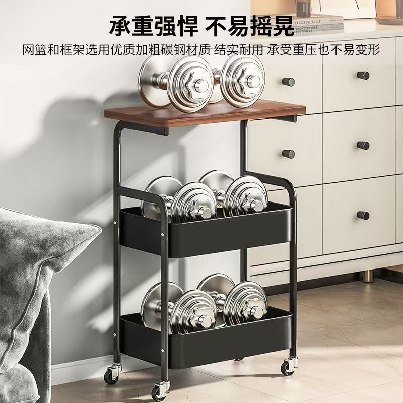 可移动双层茶几小推车边几客厅沙发收纳带轮茶桌卧室置物架小桌子|undefined