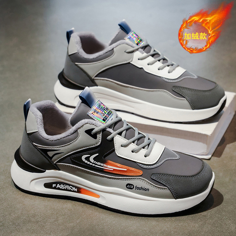 Zapatos de algodón de invierno para hombres nuevos zapatos deportivos de terciopelo grueso tendencia universal zapatos casuales antideslizantes zapatos para hombres para correr