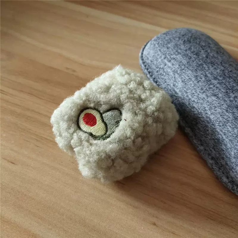 国风刺绣毛绒水果airpods2代卡包耳机口红收纳包女喜庆airpods3代