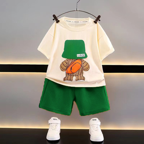  new summer boys' suits, handsome short-sleeved T-shirts, boys, children and babies, street casual sports shorts