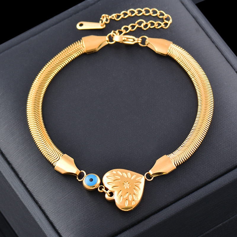 Fashion Heart Shape Stainless Steel Plating Bracelets 1 Piece