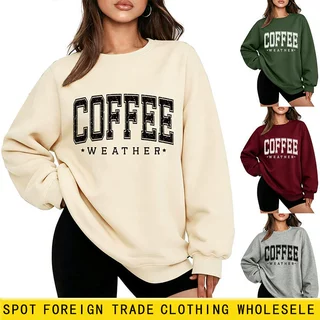 coffee weather亚马逊ebay独立站休闲时尚女士加厚保暖款卫衣外贸