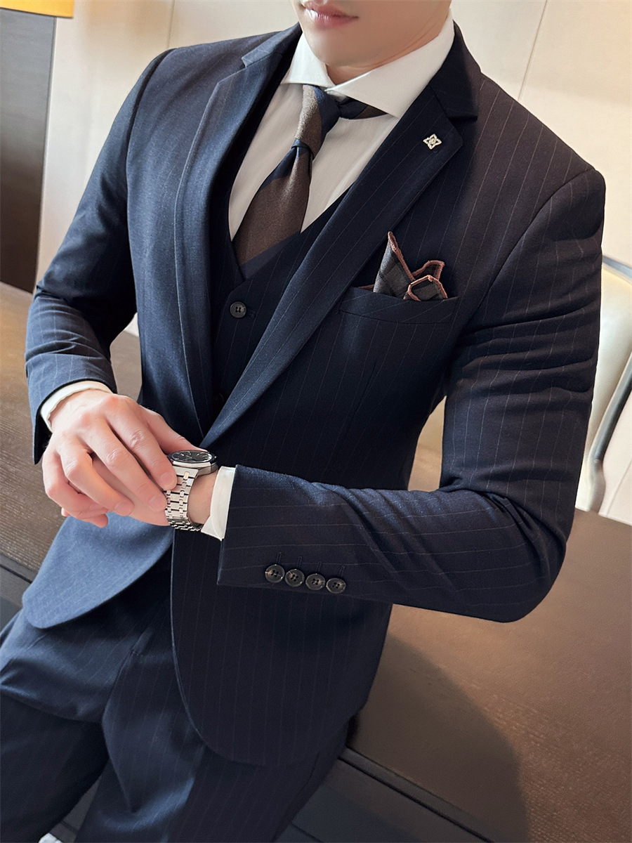 Trajes de hombre de alto nivel, chaqueta coreana, trajes casuales de moda, novios casados