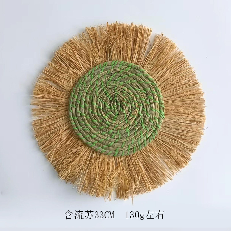 초가 걸이 장식 녹색 술 포함 33cm 약 130g