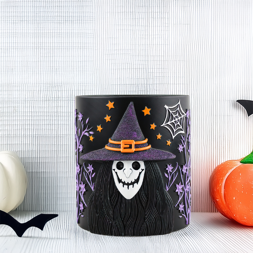  Supply Halloween Witch Resin Flower Pot Creative Home Desktop Courtyard Potted Plant Planting Container Ornaments