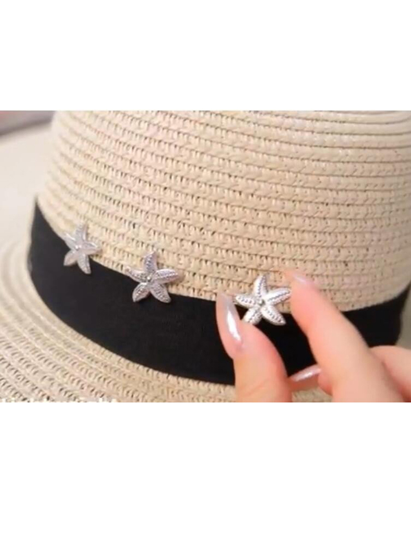 Broche étoile de mer dorée accessoire décoratif pour sac et chapeau_voghion.com
